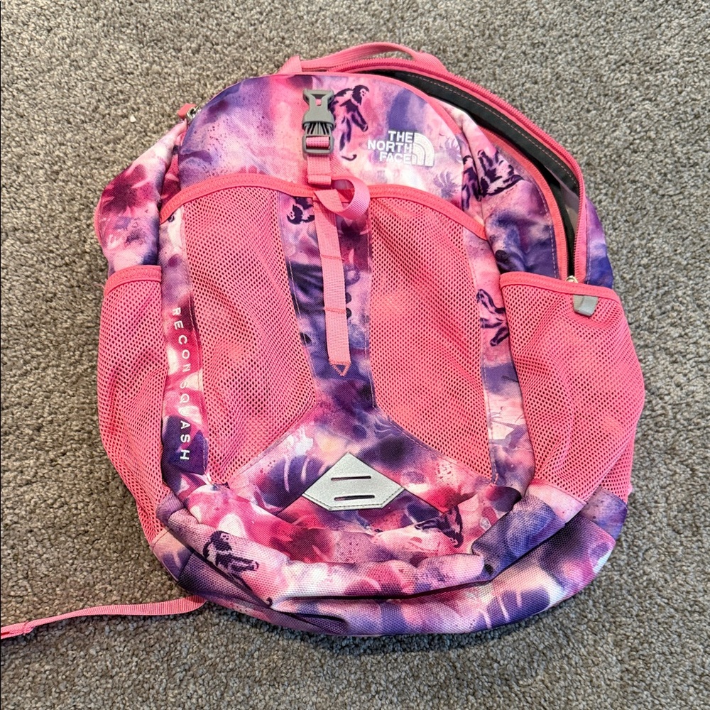 The North Face Pink and Purple Tie-Dye Backpack Kids